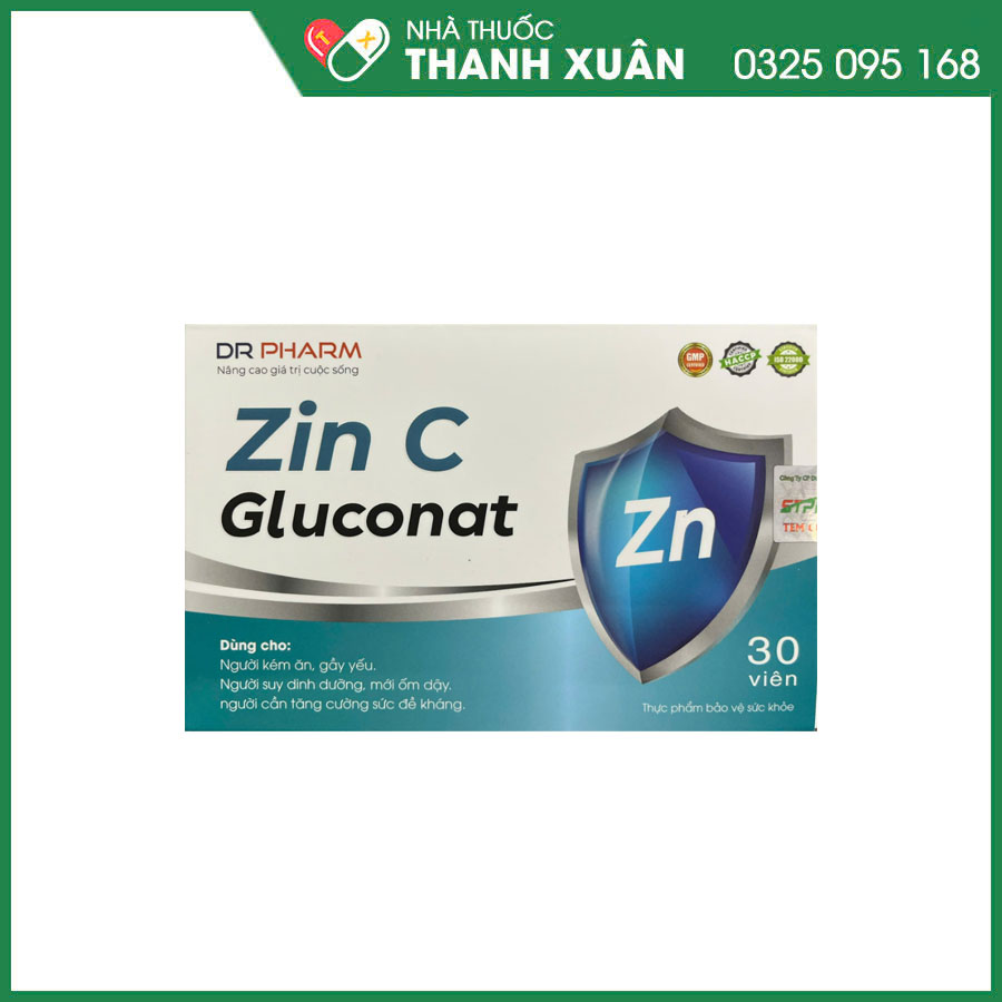 Zin C Gluconat giúp bổ sung kẽm và vitamin giúp ăn ngon, hỗ trợ tăng cường sức đề kháng cho cơ thể
